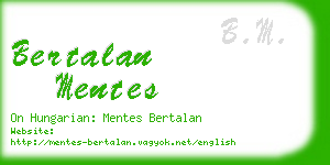 bertalan mentes business card